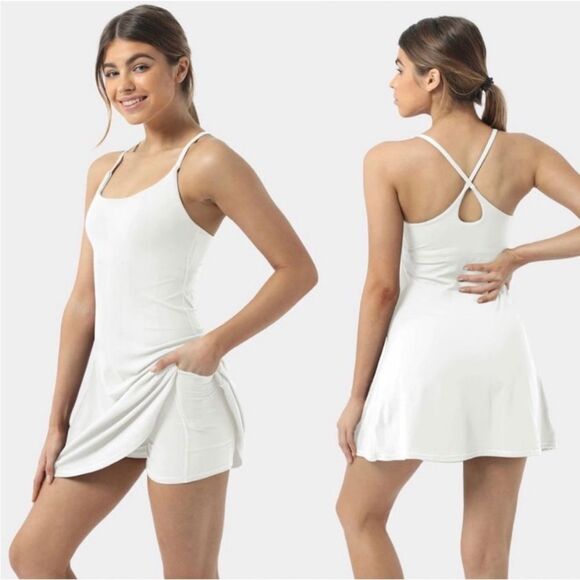HALARA NWT White Cloudful Everyday Dress, Tennis Prep, Golf, Pickleball - Picture 1 of 10